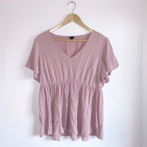 torrid Tops - TORRID Rayon Pink Peplum Blouse